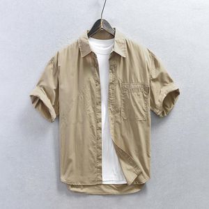 Męskie koszule safari w stylu safari krótkie rękawe dla mężczyzn TOK-Down Coolery Tops Man Summer Fashion Lose Button Up M-4xl