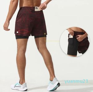 Heren Yoga Sportshorts Sneldrogende shorts met zak Mobiele telefoon Casual Running Gym Korte joggingbroek met binnenkant