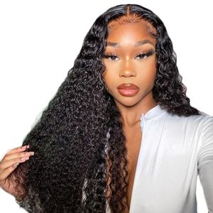 13x4 Kinky Curly Lace Front Human Hair Wigs For Black Women 180 Brazilian Transparent Lace Frontal Wig Deep Water Wave Curly Wig