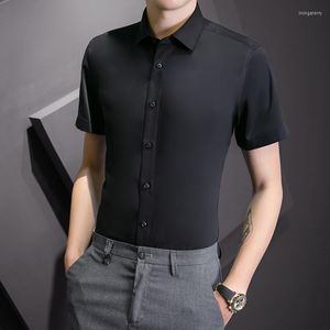 Men's Casual Shirts Men's Business Slim Shirt Clothes Male Classic Fit 2023 Short Sleeve Social Dress For Men Wedding