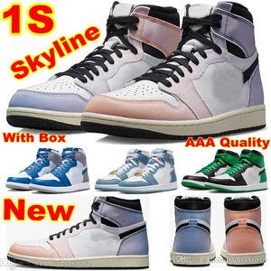 1S Yüksek OG Skyline Basketbol Ayakkabıları 1 Canlı Turuncu Siyah Buzlu Leylak Gerçek Mavi Yelken Spor ayakkabıları Uzay Jam Denim Lucky Great Word Game Royal Hyper Royal Trainers kutusu