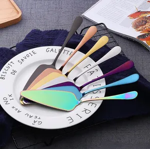 Colorful Stainless Steel Cake Shovel With Serrated Edge Server Blade Cutter Pie Pizza Shovel Cake Spatula Baking Tools Wholesale