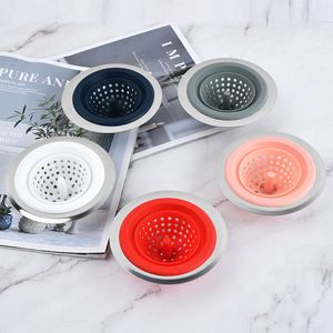 Colanders Strainers Silicone Kitchen Sink Filter Strainer Shower Floor Drain Cover Sewer Hair Plug Bathroom Accessorie 230411
