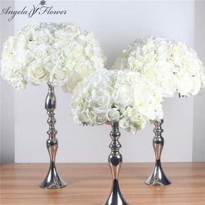 Peças centrais artificiais de seda bola de flores DIY todos os tipos de cabeças de flores decoração de casamento parede loja janela acessórios de mesa 4 tamanhos Y20268W