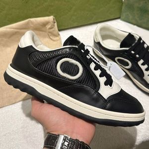 Season Mens MAC80 Sneaker Shoe discreet Interlocking Embroidery Black And White Leather Retro-Inspired Sneaker Design Womens MAC80 Sneaker