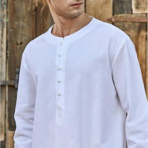 Camicie casual da uomo Camicia a maniche lunghe Camicetta Manica larga Bottoni Colletto Primavera Autunno Comode magliette larghe per le vacanze