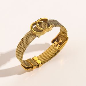 Designer pulseira bangle charme pulseira pulseiras de luxo mulheres marca carta jóias banhado aço inoxidável 18k ouro pulseira manguito moda festa acessórios
