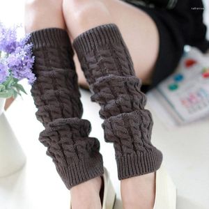 Damensocken dicker Wollbezug Bein koreanische Version Flor gestrickt Figur 8 Twist Knieschützer Fuß