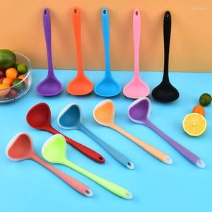 Colheres Pequeno Espessado Colher De Silicone Talheres Japonês Cozinha Panela Ramen Macarrão Concha Colheres De Sopas Chinesas Catering Scoop