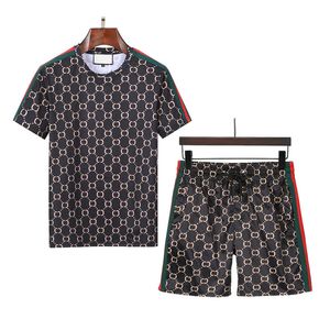 Conjuntos de camisetas masculinas de verão, conjuntos de shorts estampados com letras, camisetas e calças curtas, conjuntos de agasalhos casuais, corrida, jogging, roupas esportivas, ternos de suor