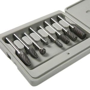 Freeshipping 8pcs tungsten carbide rotating burr set tungsten steel grinding head rotating eight-piece handle rotating tool Osrmf