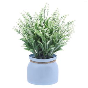 Vases Artificial Potted Book Shelf Decoration Fake Plants Office Realistic Faux Plastic Flower Ornaments