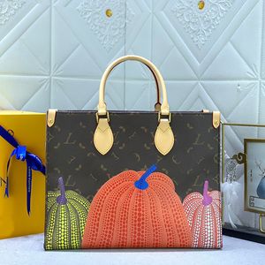 Tote Bag Yayoi Kusama Collection Multi Pochette 3d Painted Dots Print Colorful Speedy 25 Handle Bag Designer Yk Accessoires Crossbody Metis Shoulder Hangbags