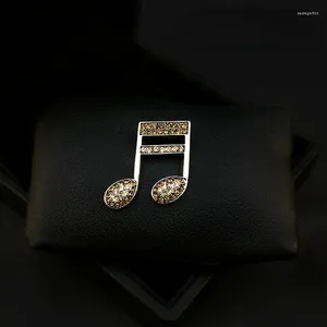 Broches de luxo retro nota musical broche masculino feminino terno acessórios elegantes requintado versátil pino strass jóias pinos presentes