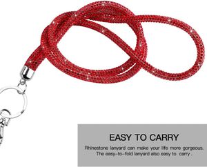 Nytt Rhinestone Office Lanyard Crystal Lanyard för kvinnor, ID -kort, nyckelband