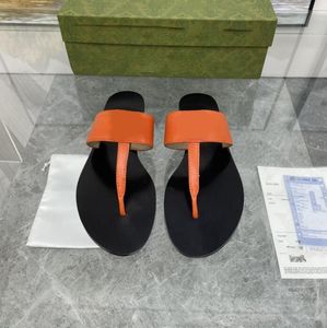 2023Leather Thong Sandal Women Men Men Fashion Slippers Fashion Flight Flip Flops Shoes Summer Beach Slides Black White Size 35-46