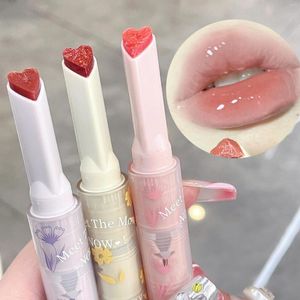 Lip Gloss Clear Glaze Flower Love Jelly Mirror Batom à prova d'água copo antiaderente Transparente Coréia Maquiagem Atacado