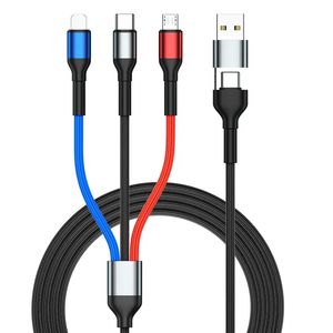 Caricabatterie wireless veloce 6 in 1 per tutti i dispositivi Cavo di ricarica da USB tipo C a tipo C Micro illuminazione per Huiwei Xiaomi Iphone tutti i telefoni cellulari