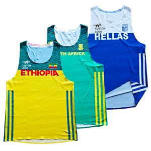 Tanques masculinos Tops Ethiopia Africa do Sul Hellas Team Man Rank Running let Breathable Speed ​​Speed ​​Athlete Field Singlet Customizable 230411