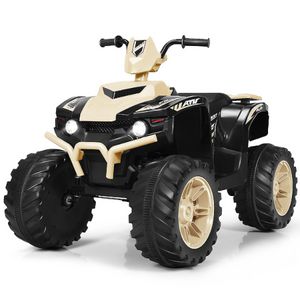 1 2 V Kids 4-Wheeler ATV Quad Ride on Car W/ LED Lights Music USB Yellow