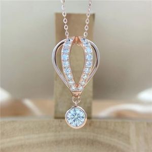 Anhänger Halsketten Iced Moissanite Air Balloon Halskette Frauen S925 Silber Lab Diamond Ins Schmuck Collares Geschenk Rose Gold FilledPendantPendan