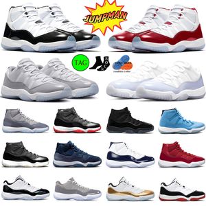 Wiśniowe męskie buty do koszykówki 11s retros 11 Cool Grey Cement Grey 25th Anniversary Bred retro wysokie męskie buty sportowe Chicago Gamma niebieskie damskie sportowe trampki EUR 36-47