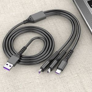 6A Fast Charging Cables 3 in 1 Micro USB Type C Charger Data Cable for Huawei Super Charge Samsung Xiaomi High Quality