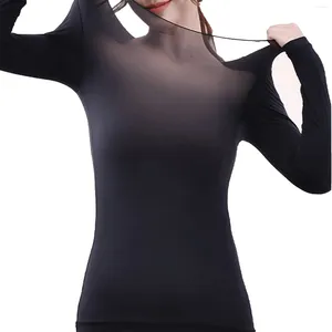 Women's T Shirts Sexy Womens Compression Slimming Shirt Nightwear Round Neck Long Sleeve Basic Shapewear Skin Care Thermal Tops Underwear