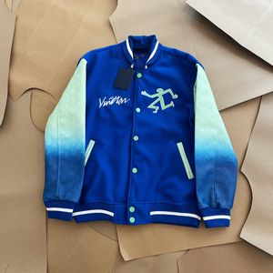 Moda markası erkek kadın ceket l vintage gevşek uzun kollu yeşil beyzbol adamının hip hop sonbahar varsity rahat sıcak bombacı giyim r5