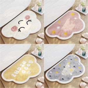 Carpets Soft Clouds Shape Door Mat Anti-Slip Cute Bathroom Mat Cartoon Entrance Door Mat Rug Kids Room Floor Mat Carpets Star Water Drop 231113