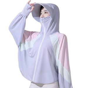 Jaquetas ao ar livre Hoodies Summer Sun Protection Clothing Women Women Ice Ice Silk Protection UV Protection Breathable ao ar livre Clothing M637 230412