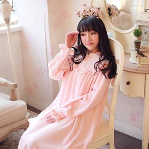 Women's Sleepwear DISCOUNT Nightdress Female Autumn Winter Thicken Velvet Long Retro Princess Roman Holiday Women Sleeping Dress