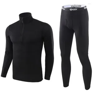 Roupa térmica masculina Homens de inverno masculino suor thermo tight fitness camuflage rastrear/calça de pilotagem