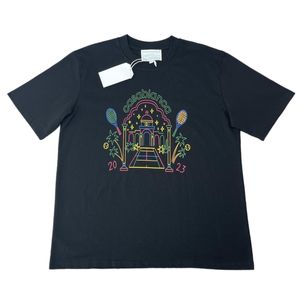 Tshirt Man Designerカジュアルメンズポロシャツコットンカサブランカ春/夏新しいワンダーランドゲートスターキャッスルレターロゴショートスリーブカップルTシャツラウンドネック