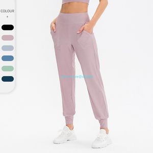 Aligns womens Lu yoga outfit solid color pant high waist designers clothes sexy legging yogas pants sports elastic fitness wear overall tights workout