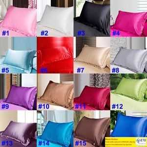 La più recente fodera per cuscino in seta Glamour Rectangle Pillow Case Cushion Home Sofa Car Decor Fodere per cuscini luminose in seta di ghiaccio