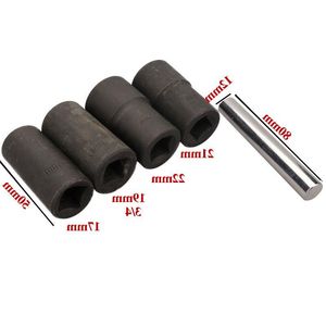 Freeshipping 5 pezzi nero twist socket set bloccaggio ruota dado bullone estrattore estrattori 17 mm 19 mm 21 mm 22 mm presa accessori auto nuovo Lmfui