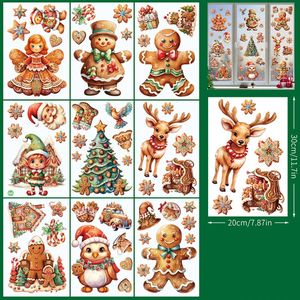 Window Stickers Adhesive Stickers Christmas Tree Cartoon Gingerbread Man Sticker Living Room Bedroom Wall Corridor Porch Background Decorat Selfadhesive 231110