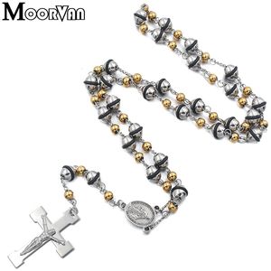 Pendant Necklaces Christmas gift women's necklace trendy link chain bead stainless steel rosary necklaces religious jewelry for men hiphop 231110