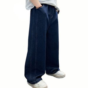 Dżinsy dżinsy dla chłopców solidne kolory dżinsy dla chłopców dżinsy dla chłopców wiosna jesień ubrania dla dzieci 6 8 10 12 14 230413