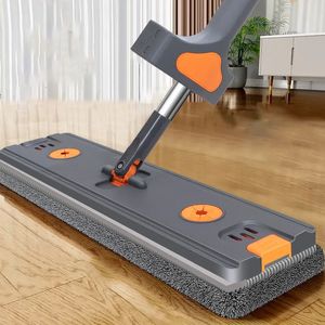 MOPS Style Stora platta mopp Hands Free Self Innehållen Slide Microfiber Floor 360Rotating Home Windows Cleaning 231113