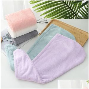 Handduk Dry hårkåpor Microfiber Quick Shower Magic Absorberande Handduk Torkning Turban Wrap Spa Bathing Cap Hha-1669 Drop Delivery Home Garde Dhyju