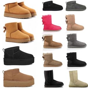 Austrália Botas Quentes Clássicas Australianas Tasman Mini Womens Meia Bota de Neve EUA GS 5854 Inverno Pele Completa Fofa Cetim Botas Botas Tazz Chinelos US4-12