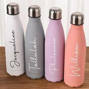 Mugs Personalized Water Bottle Custom Insulated Sports Cold Thermos Wedding Gifts Bridesmaid Tumblers 231113