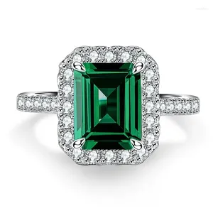 Küme Yüzük Mağazası Vintage 925 Gümüş 3CT Emerald Yüksek Karbon Elmas Taş Yüzüğü Yıldönümü Güzel Takı Kadınlar