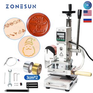 Zonesun ZS110 Slidble Workbench Thermal Press Digital Leather Wood PVC Paper Hot Foil Stamping Machine Emponsing Tool 10*13cm