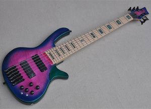 Farmi 6 corde di cenere di bassista elettrico con intali colrful di perle offrono logo/colore personalizzare