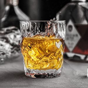 Tumblers AI Design Jupiter's Rift Whiskey Glass Crystal Irregular Geometric Whisky Tumbler Liquor Wine Glasses Creative Rock Cup 230413