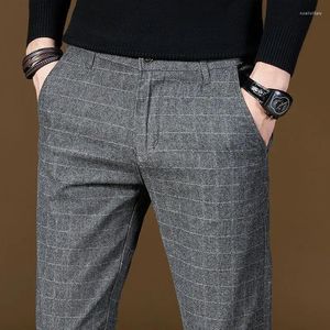 Mäns byxor vår och hösten casual rakt ben Löst affärsstil Western Slim Fit mångsidig koreansk trend