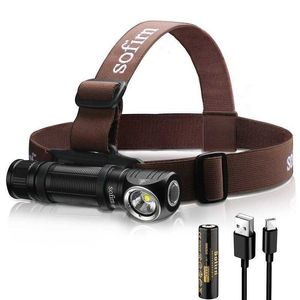 Head lamps Sofirn HS40 USB C Rechargeable Headlamp 18650 Super Bright SST40 LED Torch 2000lm with 2 Modes Power Indicator P230411